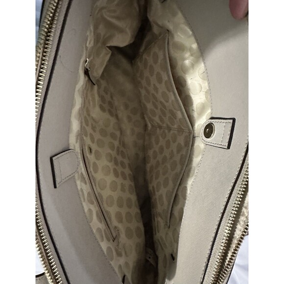 Kate Spade Large Double Zip Beige Cream Shoulder Bag Handbag Purse Read⬇️ - Picture 6 of 11